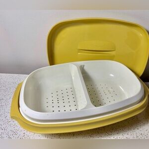 Vintage Tupperware 1275 Steamer Harvest Gold